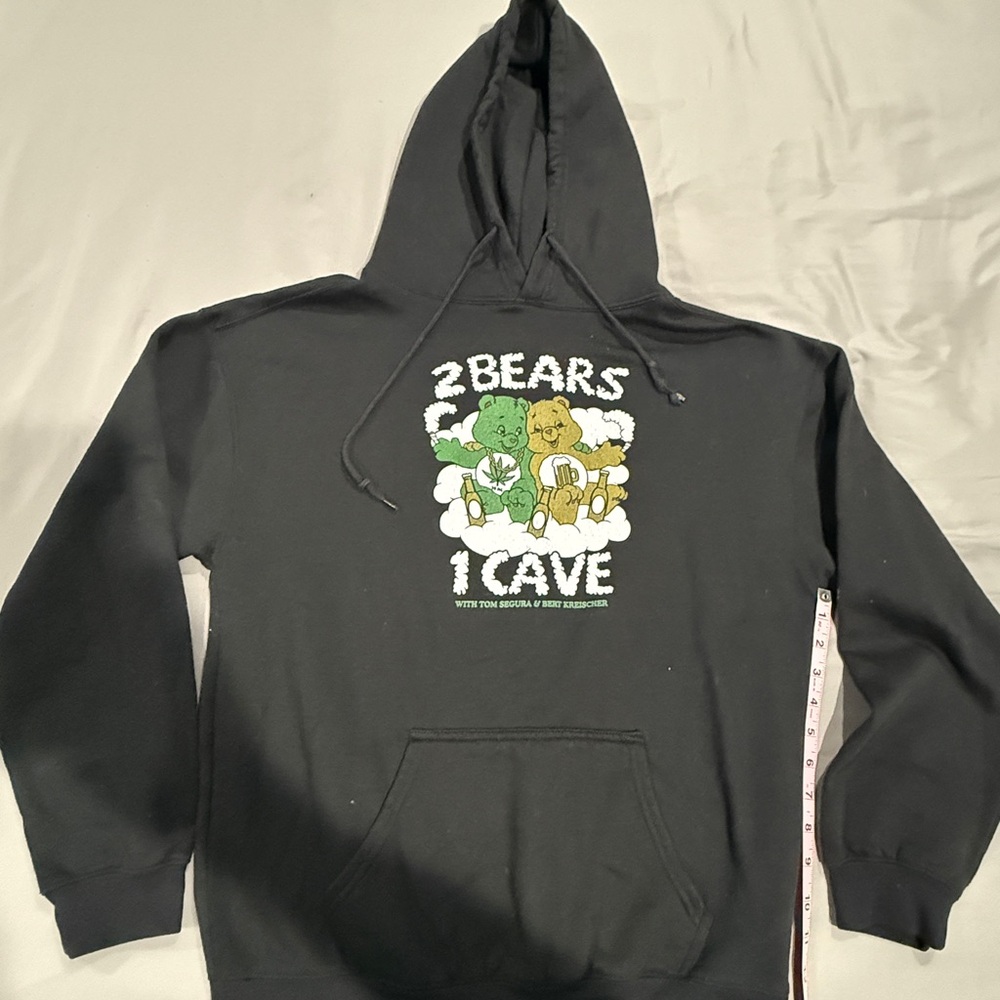 2 Bears 1 Cave Black Hoodie size been ripped off width measurement in photo